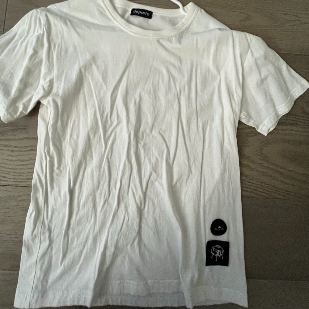 Departo Plain white T-shirt with embroidery